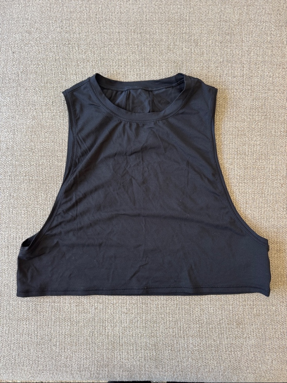 lululemon athletica Black Cropped Muscle Tank